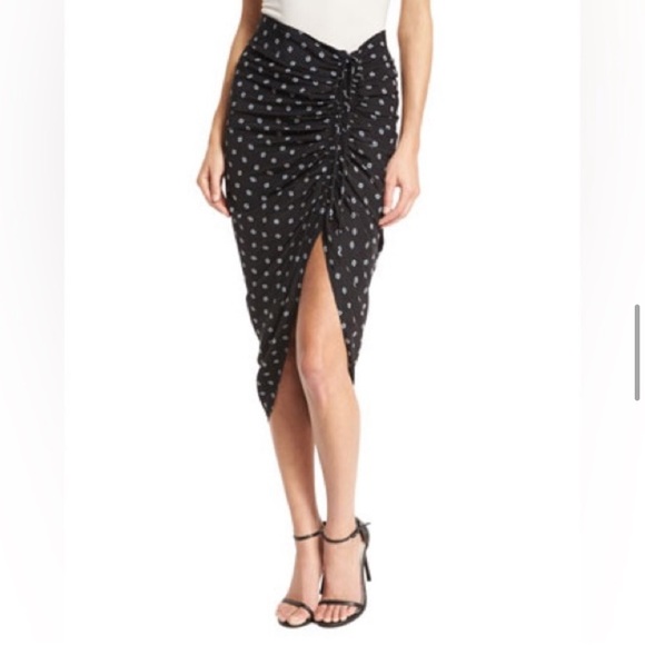 Veronica Beard Silk Midi Length Ruched Ari Skirt - Picture 3 of 4